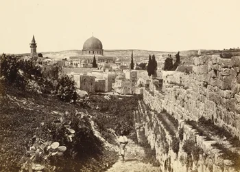 Der Standort des Tempels Jerusalem vom Berg Zion